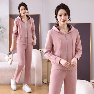 今年流行特惠撞色抽绳连帽卫衣卫裤时尚休闲运动套装女2026春季
