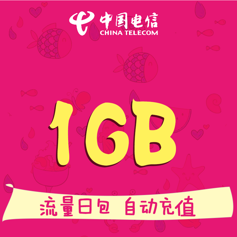 上海电信全国日包流量1GB 全国通用 当日有效 YZM