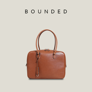 Bounded丨马鞍皮羽毛包大容量通勤蜡线Plume单肩手提枕头包公文包