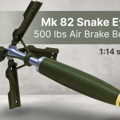MK82蛇眼空气刹车炸弹1比14微缩武器模型3D打印军模摆件