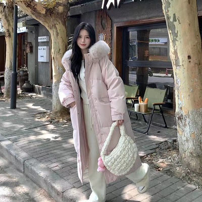 2025冬季新款大毛领中长款棉衣