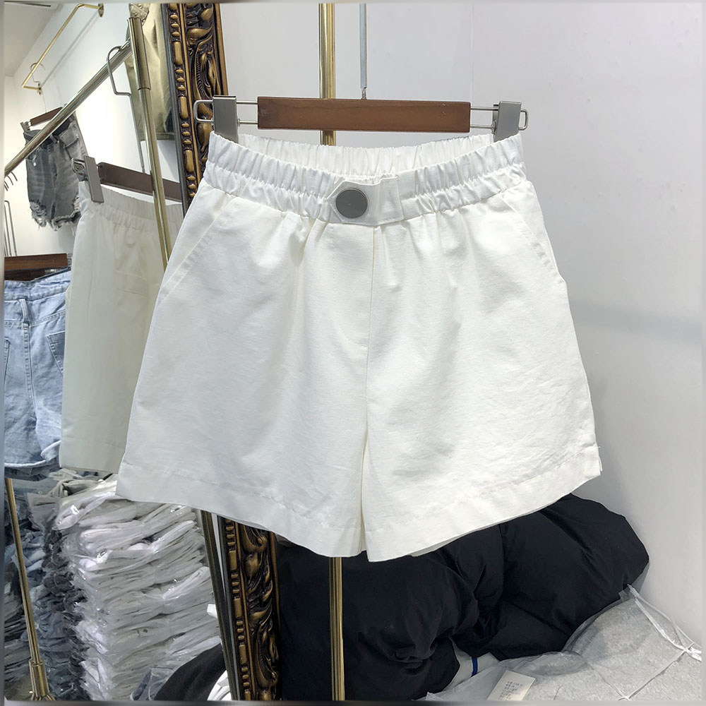 松紧腰休闲短裤女宽松阔腿热裤