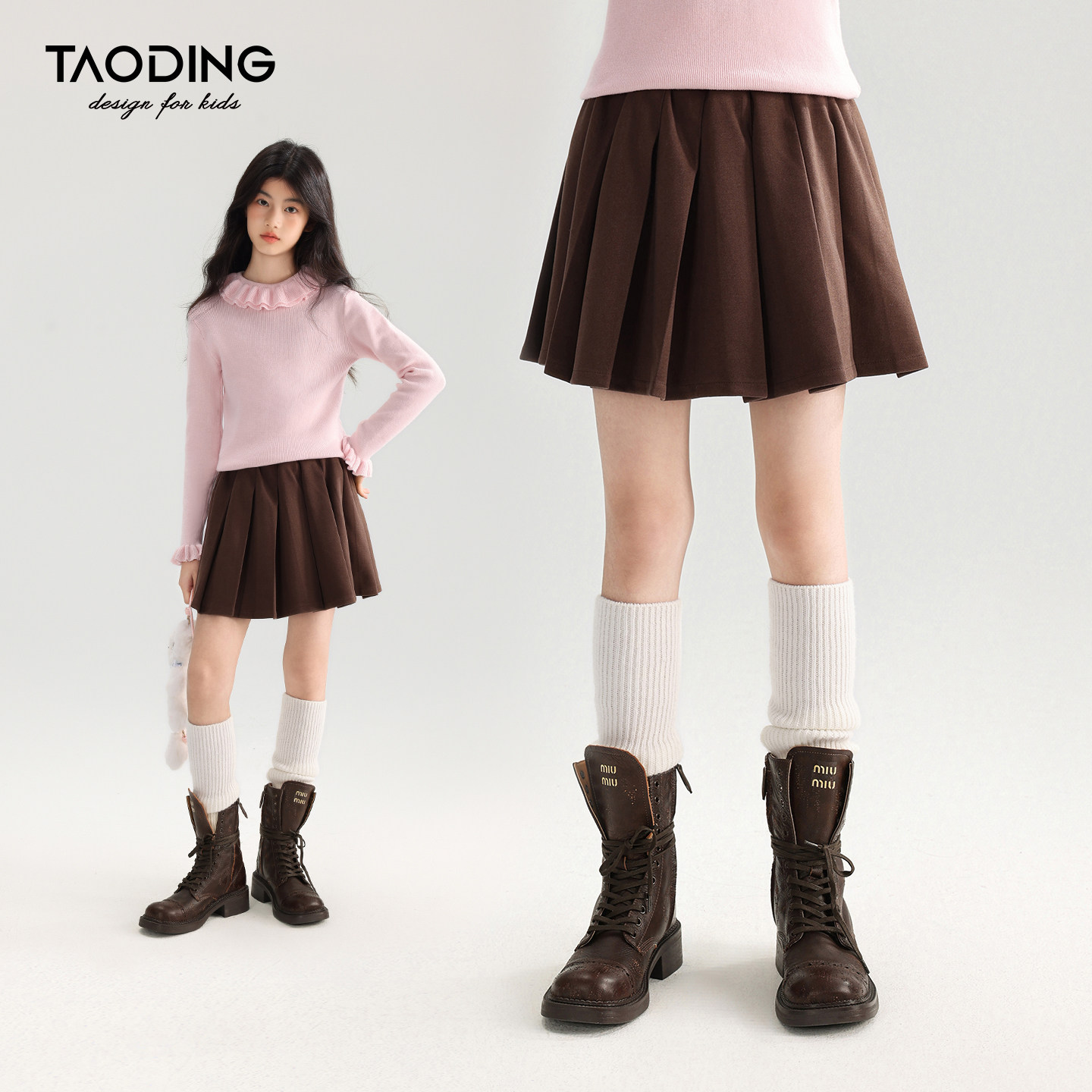 淘町女童半身裙秋冬新款学院风百褶裙毛呢裙洋气女孩短裙大童裙子,童装/婴儿装/亲子装,半身裙,淘宝优惠券,粉丝福利购,淘宝优惠卷