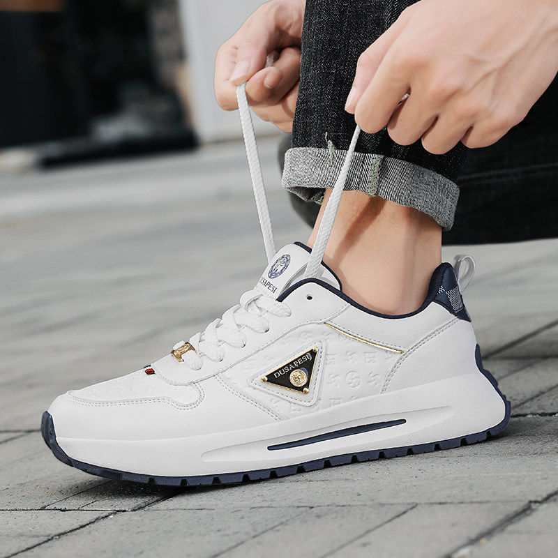 乔舟老爹鞋潮鞋男高级感男鞋白色厚底休闲鞋防震运动鞋系带跑步鞋
