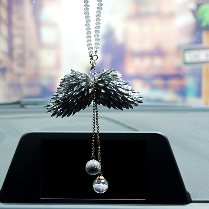 INS风天使之翼汽车挂件镶钻翅膀车载后视镜挂饰车内吊坠汽车用品