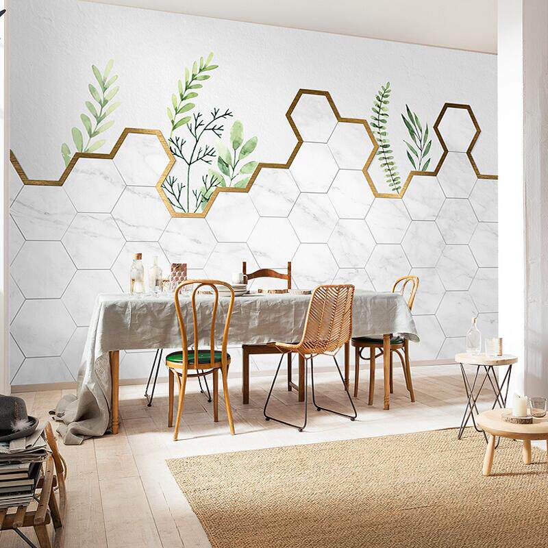 简约现代3d几何仿瓷砖大理石墙纸美容院店美甲店装修网红店铺壁纸|msdalam kategori keluarga memasang ibu, Wallpaper, kertas dinding PVC - dari Buy2taobao.com untuk memberikan perkhidmatan ejen Taobao profesional membeli