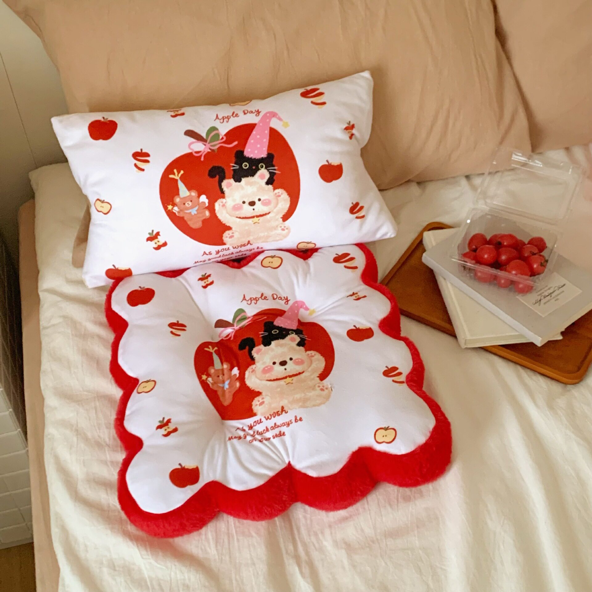 可爱卡通护腰坐垫加厚办公室久坐椅子垫学生宿舍靠背一体屁垫套装