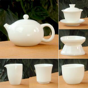 羊脂玉德化白瓷品茗杯陶瓷茶杯手工中式 青花瓷功夫茶具古风高温