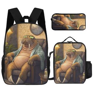 印logo【小单快反】school bags书包小学 17寸背包餐包笔