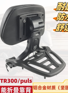 适用豪爵TR300PLUS折叠靠背改装 都市旅行版可折叠靠背后货架伸缩