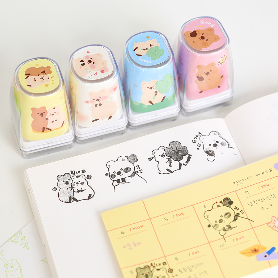 KIKIQUOKKA金袋鼠印章文创印章幸运草加油应援礼物可爱手账印章