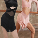 比赛舞蹈演出服 女成年人半身裙流苏裙下装 拉丁舞裙新款 练功服装