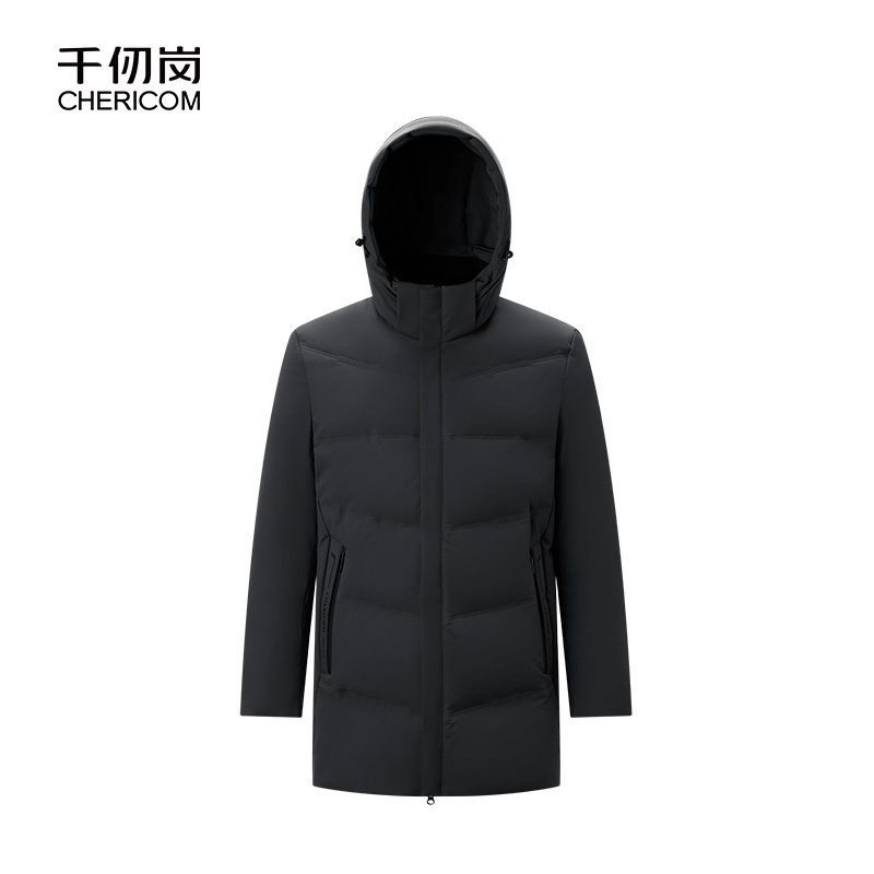 千仞岗可拆连帽中长款羽绒服男