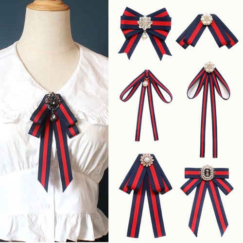 艺挚爱女生条纹蝴蝶结领结