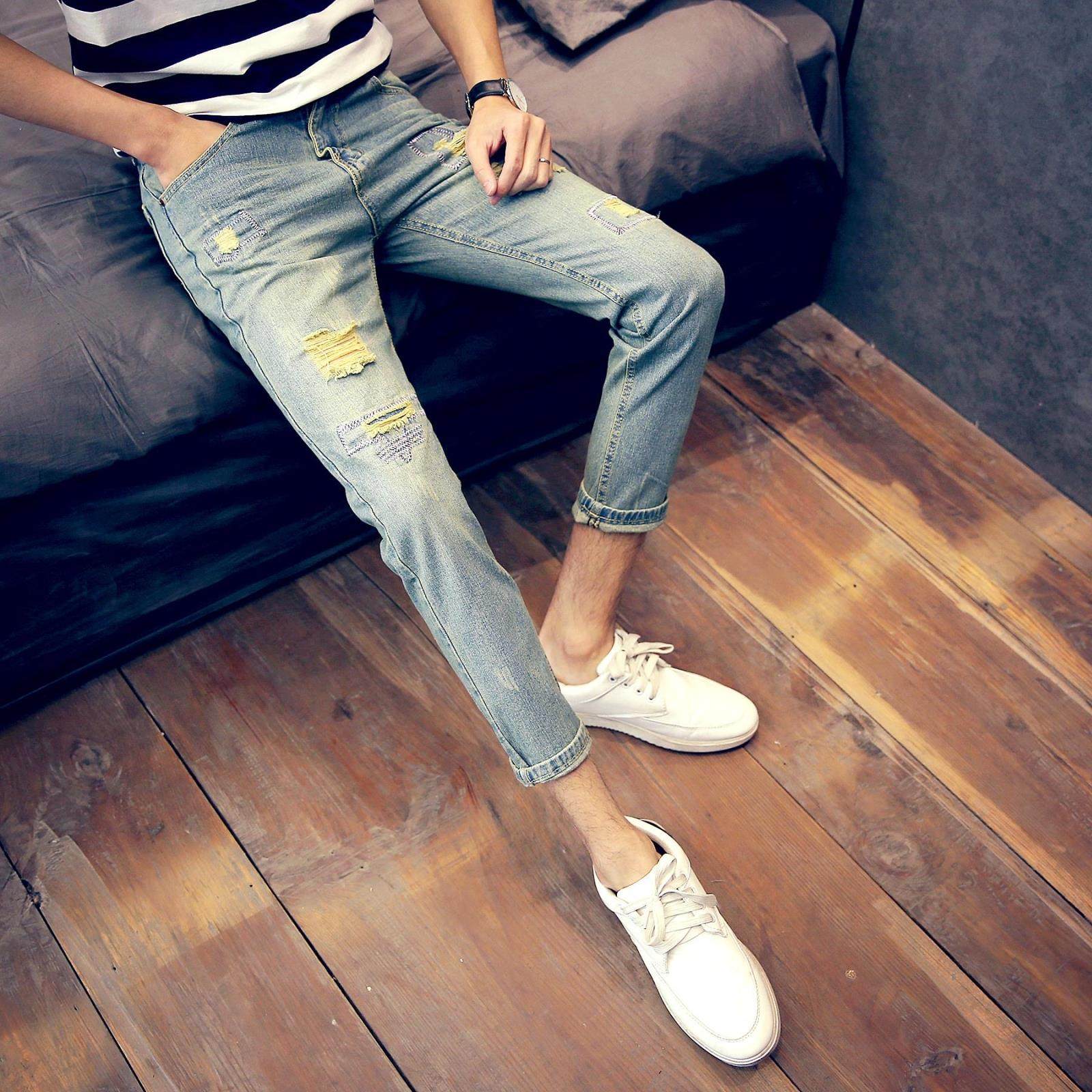 Jeans pour adolescent pieds Slim pour été - Ref 1470258 Image 1