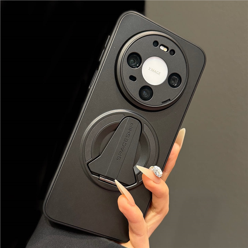适用华为mate80promax手机壳极简纯色磨砂肤感宇宙飞船折叠磁吸支架华为mate70pro全包镜头pura80pro硅胶防摔