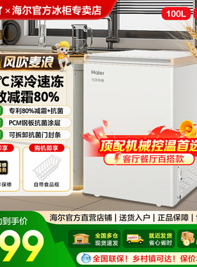 海尔家用冰柜100/142/200L冷藏冷冻两用冷柜无需频繁除霜小冰箱