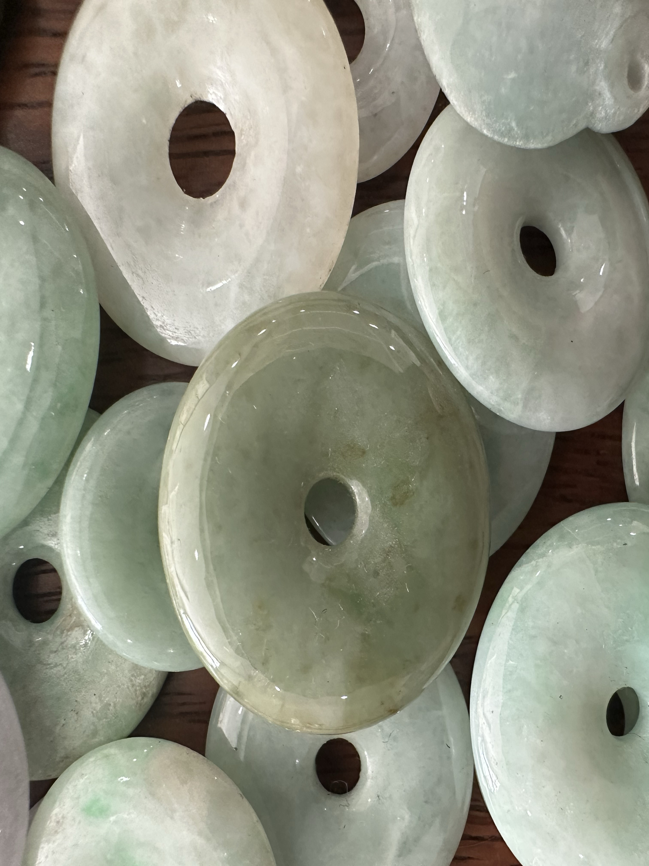 清代天然老翡翠缅甸A货冰种飘花平安扣吊坠玉挂件玉石项链G0189