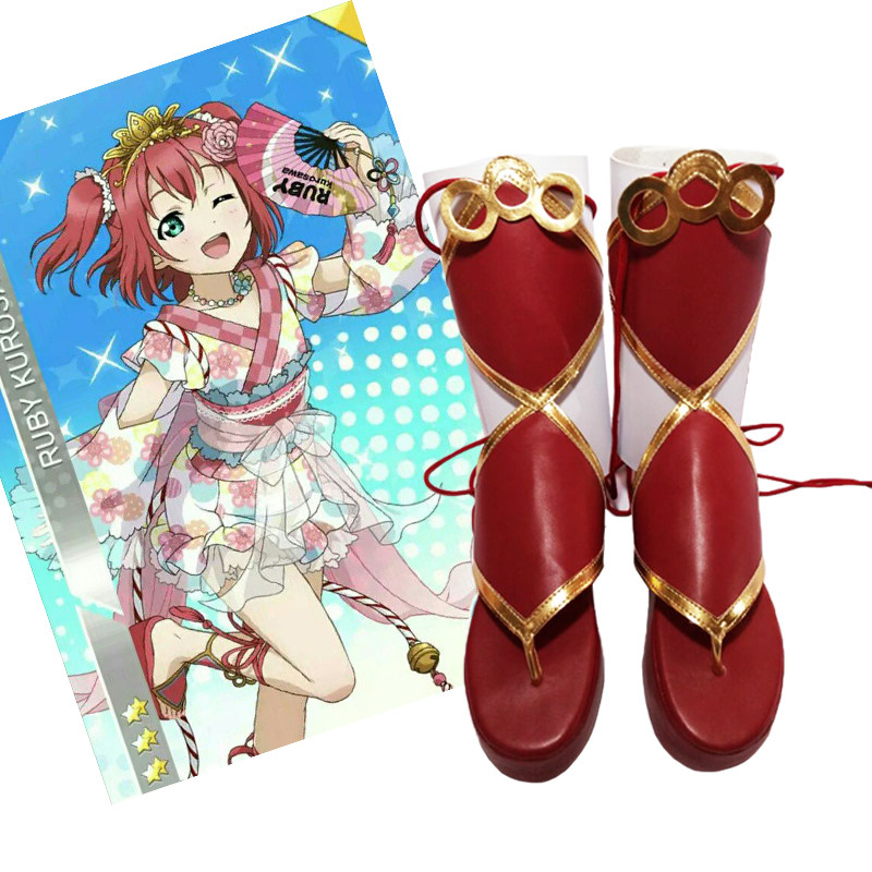 LoveliveAqours水团黑泽露比夏日祭浴衣觉醒cos鞋定做 cosplay鞋