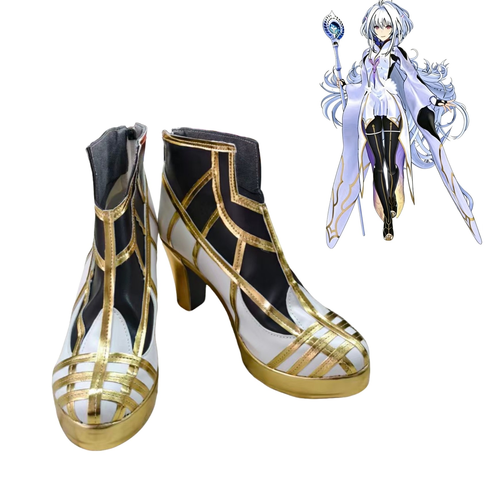 FGO街机旧梅林梅莉cos鞋子定制动漫游戏cosplay鞋靴来图定制
