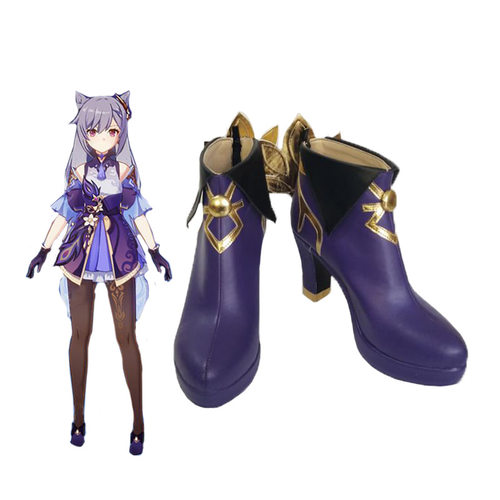 萌萌动漫 原神 刻晴 cosplay鞋 cos鞋子