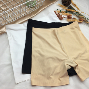 肤色保险裤 免内裤 女肉色隐形防走光平角裤 无痕冰丝网眼安全裤