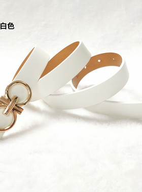 头层牛皮皮带女士腰带简约百搭裤带装饰搭配TG2.5素面板扣-5