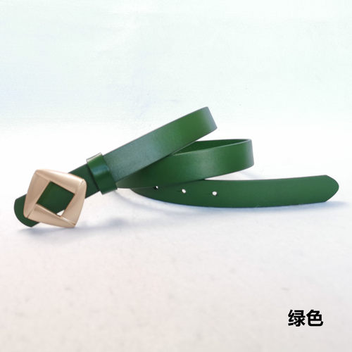 女士头层牛皮百搭风中青年板扣