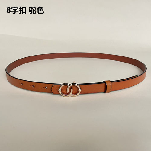 女士牛皮皮带手掌双面使用扣植