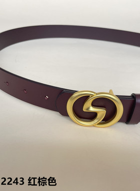 男女士头层牛皮腰带光面休闲简约百搭裤带SH12243#2.8宽腰带新品