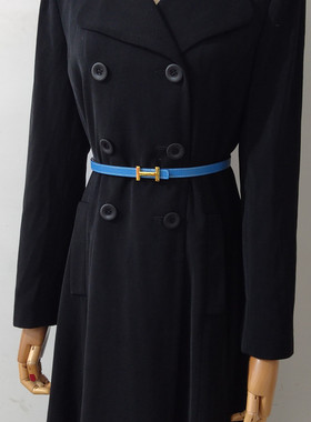 合金头层牛皮装饰细腰带女士简约百搭双面使用1.3手掌纹-2平滑扣