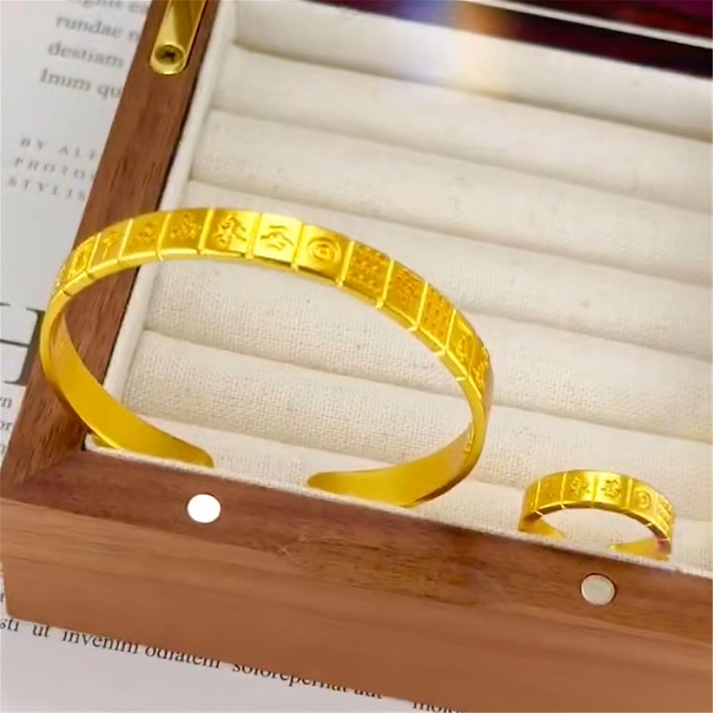 镀金越南沙金古法十三幺麻将手镯女金店同款国风首饰招财寓意手环