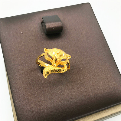 欧币金狐狸女士戒指久不掉色仿黄