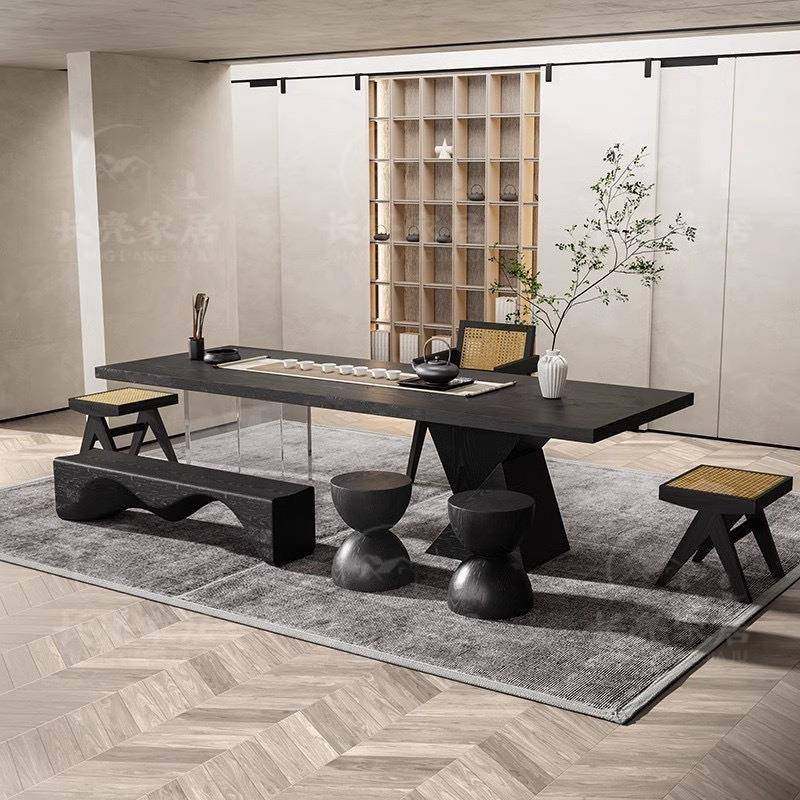 原木大板实木碳化黑色茶桌组合简约创意亚克力悬浮禅意茶台,商业/办公家具,茶台/茶桌,淘宝优惠券,粉丝福利购,淘宝优惠卷