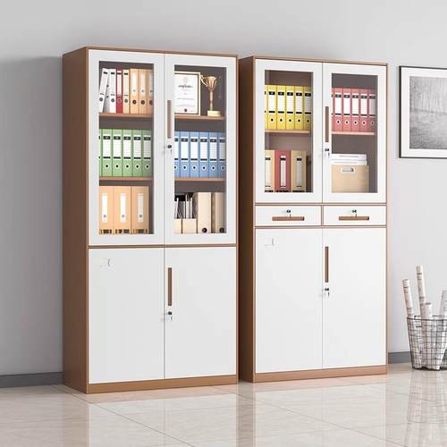 钢制办公室文件柜铁皮储物柜带锁抽屉档案柜资料柜凭证柜收纳书柜