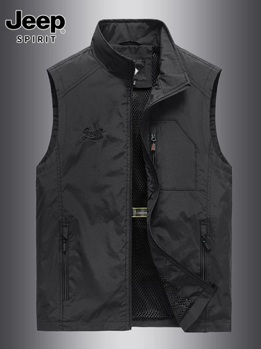 Jeep, мужской джип, демисезонный утепленный жилет, дорожная куртка для отдыха для рыбалки без рукавов, оверсайз