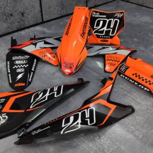 25款KTM SXF EXC300越野摩托外壳镭射电镀版画贴纸克维思贴花