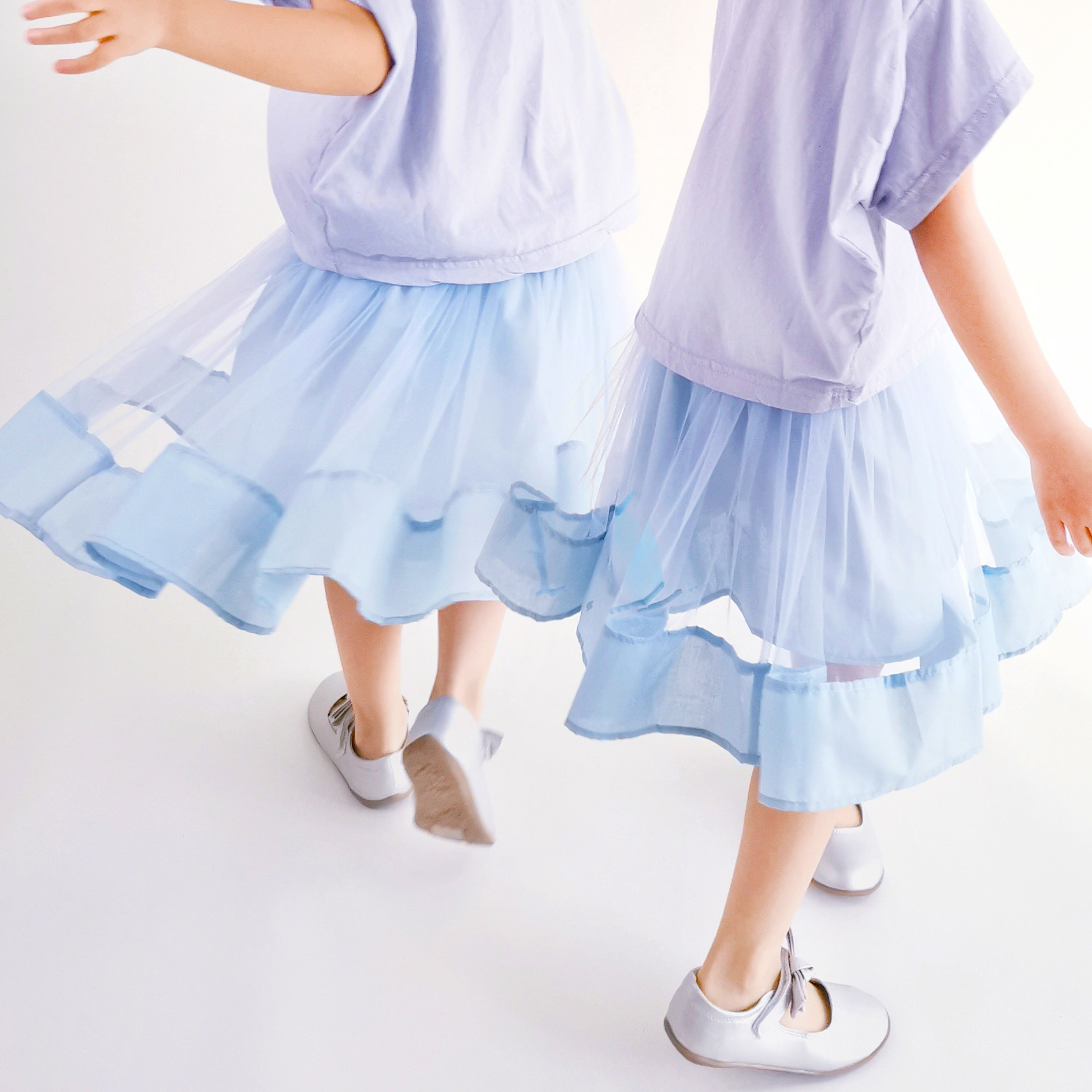 原创夏款莫兰迪儿童半身裙纱裙