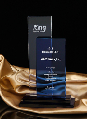 创意彩色方形水晶奖杯奖牌定制优秀经销商授权加盟牌证书牌匾年会