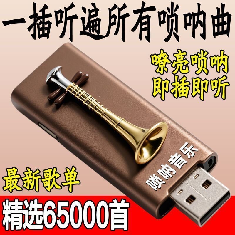 喜庆唢呐独奏音乐U盘民乐经典名曲百鸟朝凤伴奏纯音乐汽车载优盘