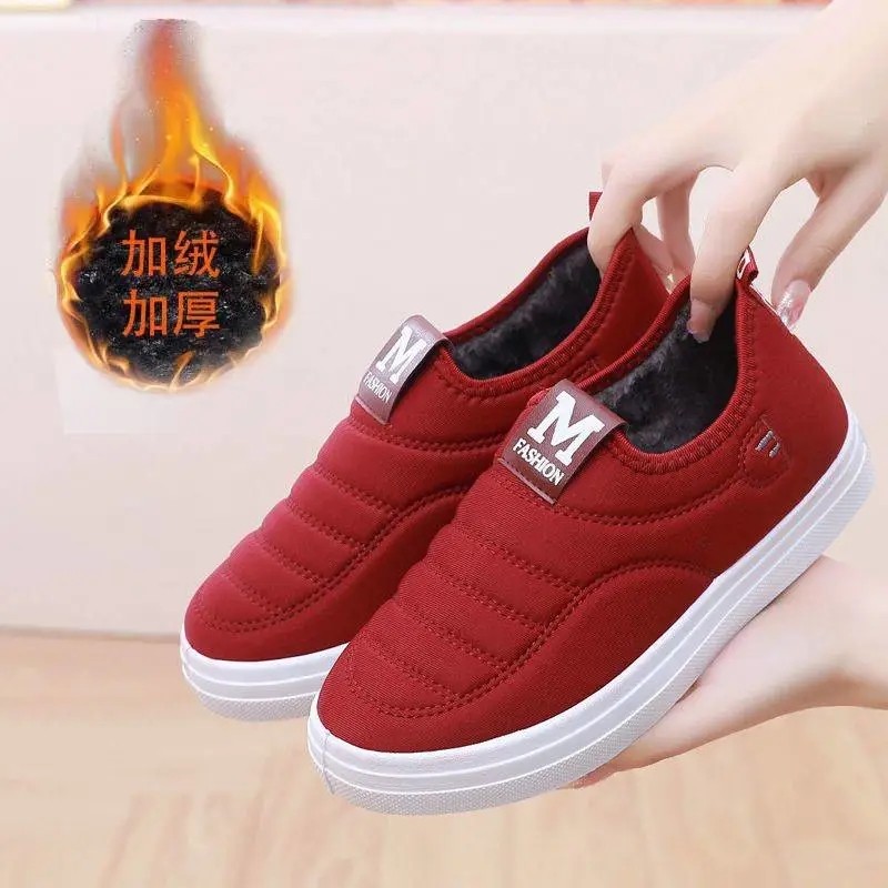 加厚加绒妈妈棉鞋保暖老北京布鞋冬季棉拖一脚蹬学生鞋厚底耐磨鞋,女鞋,棉鞋,淘宝优惠券,粉丝福利购,淘宝优惠卷