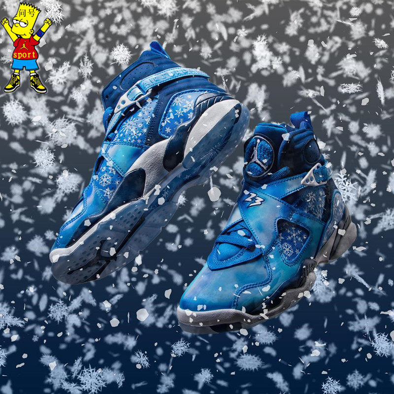 air jordan 8 gs snowflake" aj8冰雪奇缘 涂鸦雪花305368-400