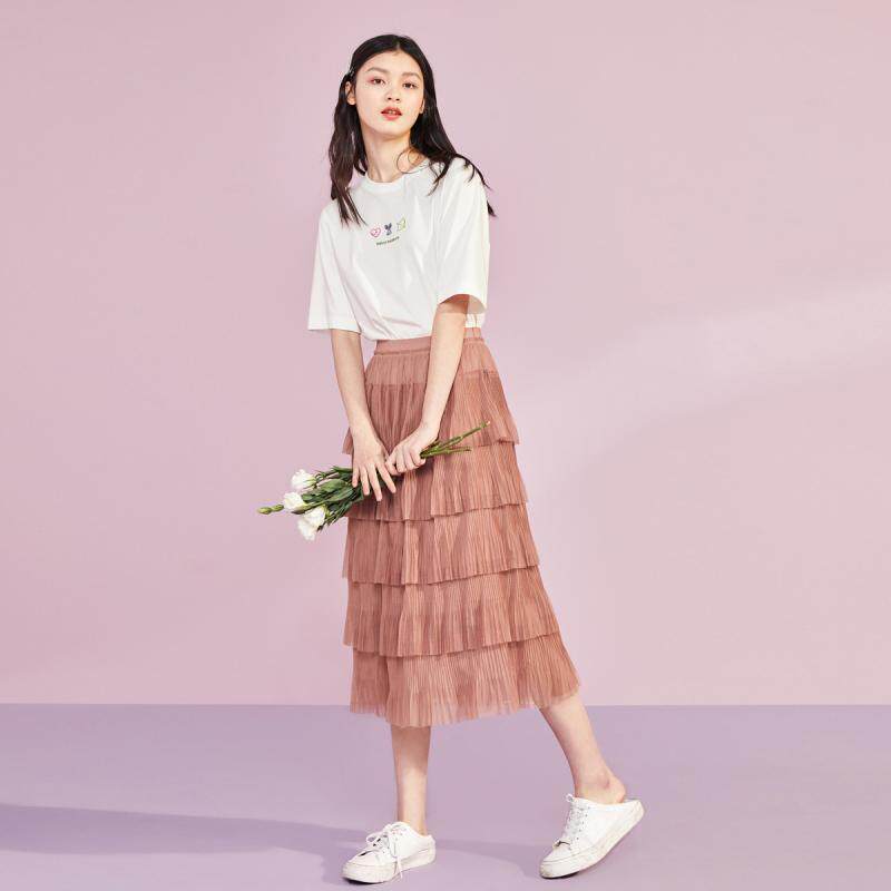 2021秋冬款A5GF9210789中高腰蛋糕裙女装网纱裙中长款半身裙子ins