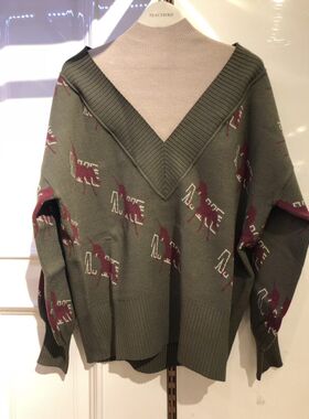 2020冬季新款V领女装A2EE84206可脱卸领线套衫A2EE8420611