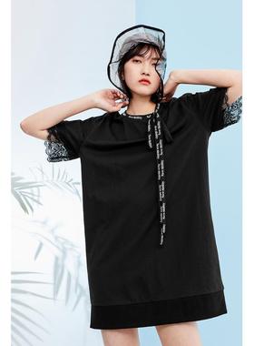 鸟2021夏AWFA82864休闲个性字母绑带中长款连体裙AWFA8286489