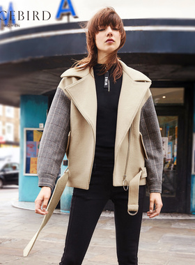 鸟2022年冬季AWAA74207拼接呢大衣常规AWAA7420772