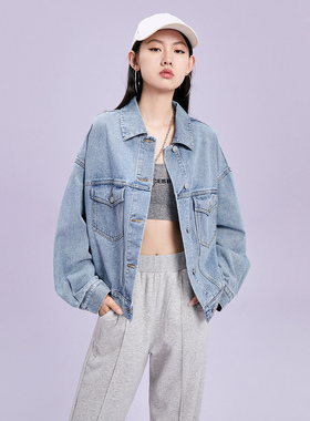 鸟2023春秋款牛仔外套女炸街短款韩版宽松牛仔衣ins潮A8BBA3309