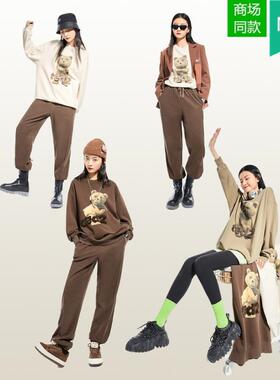 2021年春秋A6DCB1225秋中宽松情侣装泰迪熊女士小个子卫衣潮ins