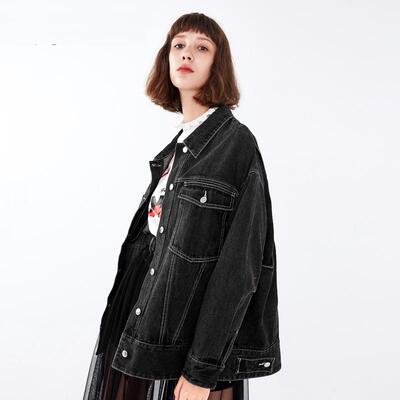 2023秋AWBB73579时尚BF风印花牛仔外套女单排扣牛仔服女AWBB73579