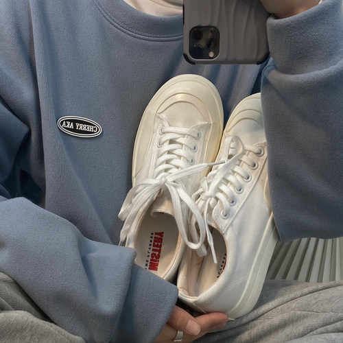 厚底帆布鞋增高可爱日系大头鞋